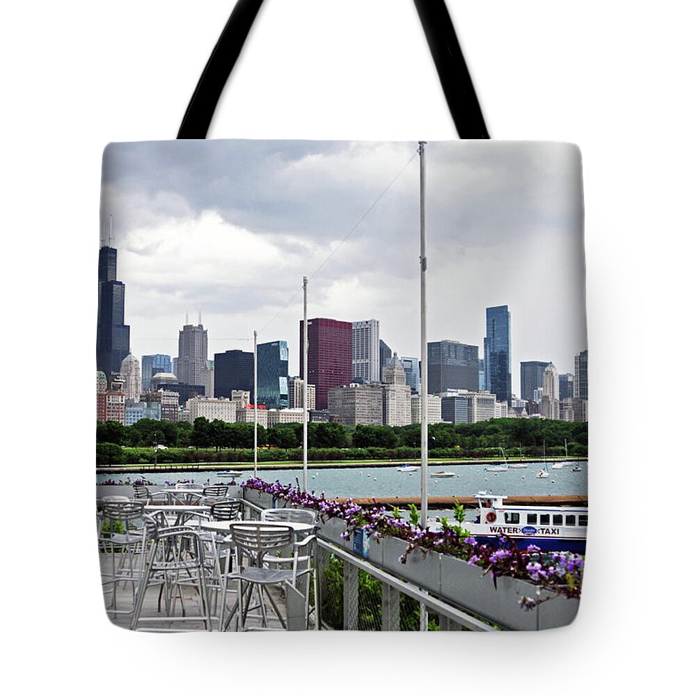 Water Taxi Tote Bag featuring the photograph Water Taxi In Chicago 2 by Lydia Holly