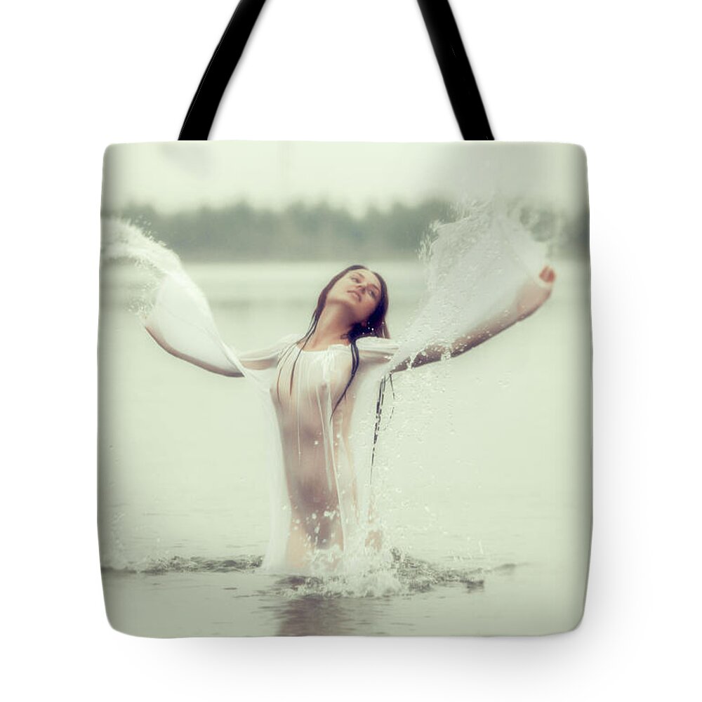 Russian Artists New Wave Tote Bag featuring the photograph Water Wings by Vitaly Vakhrushev