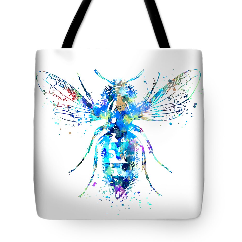 Bee Tote Bag featuring the painting Watercolor Bee by Zuzi 's