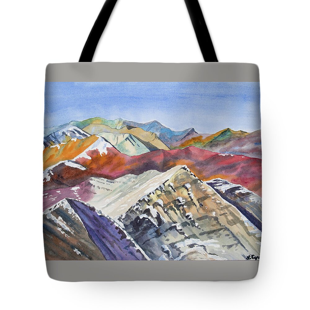 Elk Range Tote Bag featuring the painting Watercolor - Colorado Elk Range View by Cascade Colors