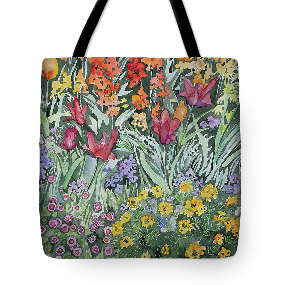 Empress Hotel Tote Bag featuring the painting Watercolor - Empress Hotel Gardens by Cascade Colors