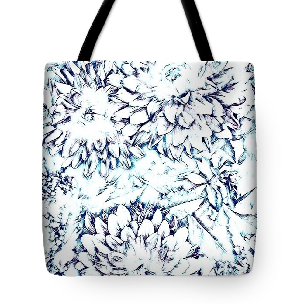 Flowers Tote Bag featuring the mixed media Watercolor flowers by Steven Wills
