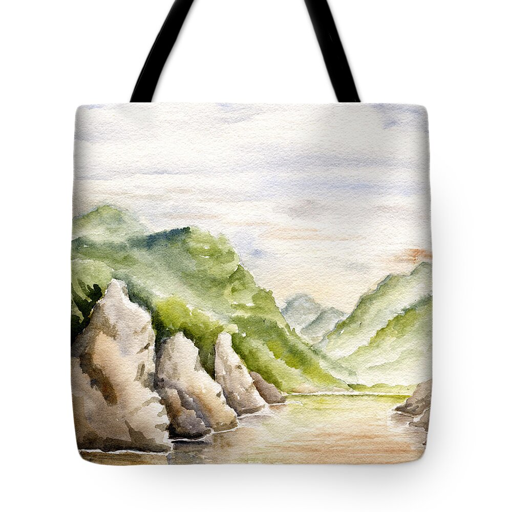 Watercolors Tote Bag featuring the painting Watercolor Landscape Plein Air by Karla Beatty