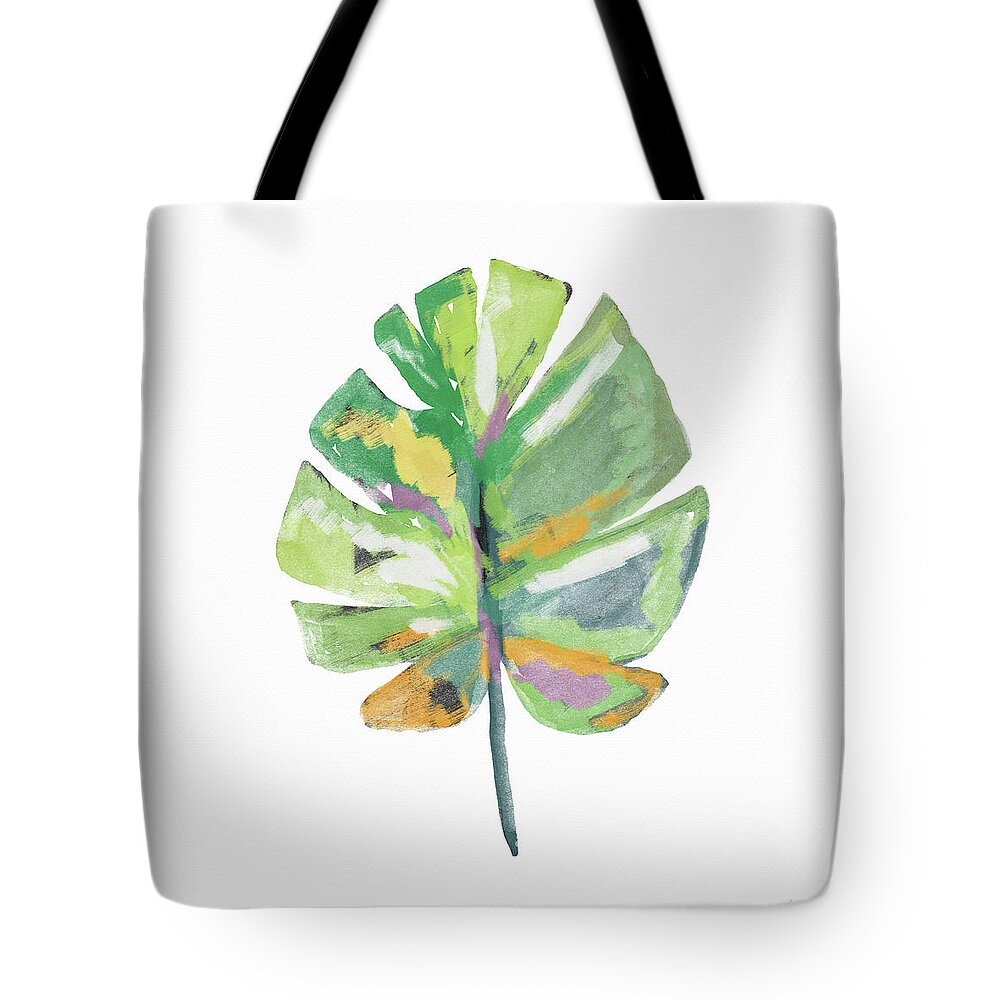 Leaf Tote Bag featuring the mixed media Watercolor Palm Leaf- Art by Linda Woods by Linda Woods
