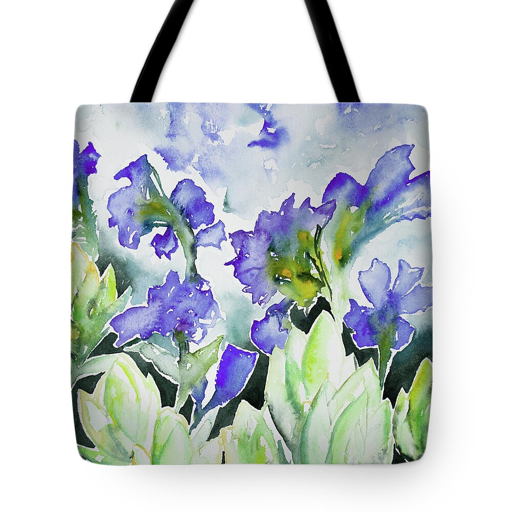 Wildflower Tote Bag featuring the painting Watercolor - Rocky Mountain Wildflowers by Cascade Colors