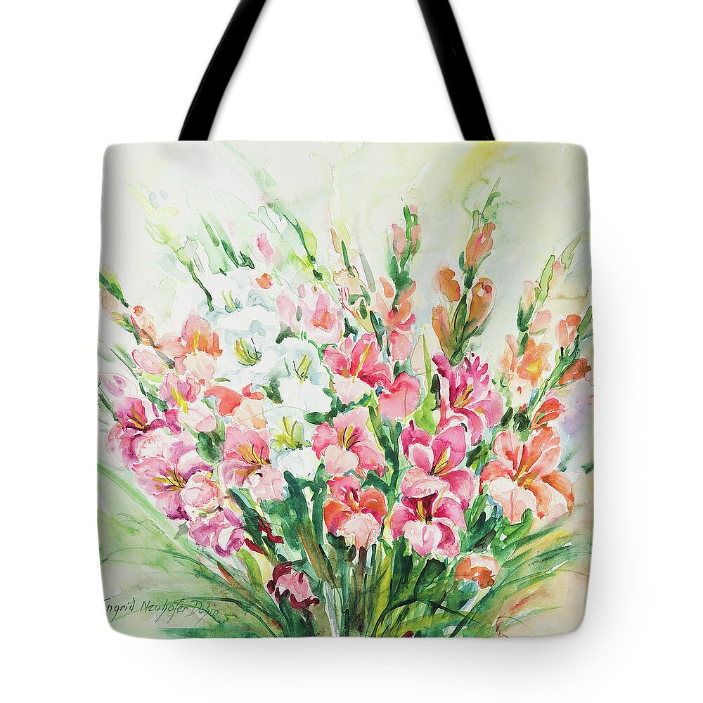 Flowers Tote Bag featuring the painting Watercolor Series 144 by Ingrid Dohm