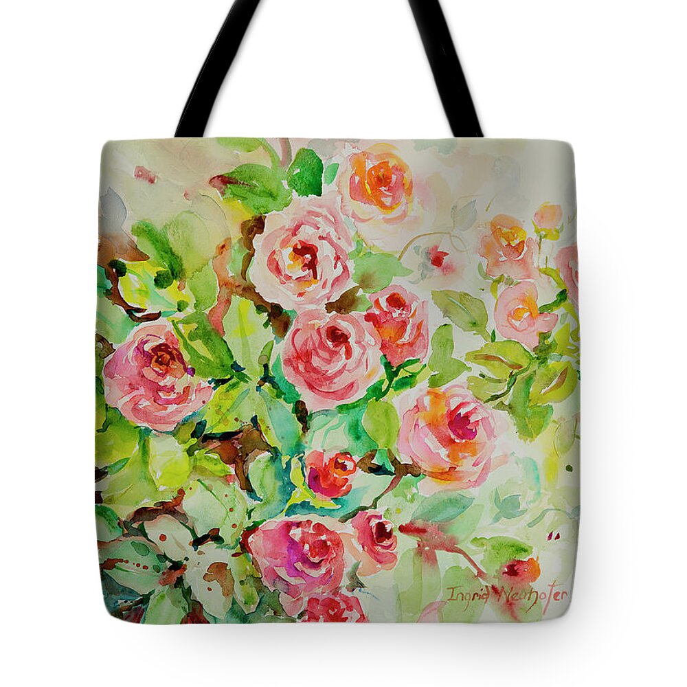 Floral Tote Bag featuring the painting Watercolor Series 202 by Ingrid Dohm