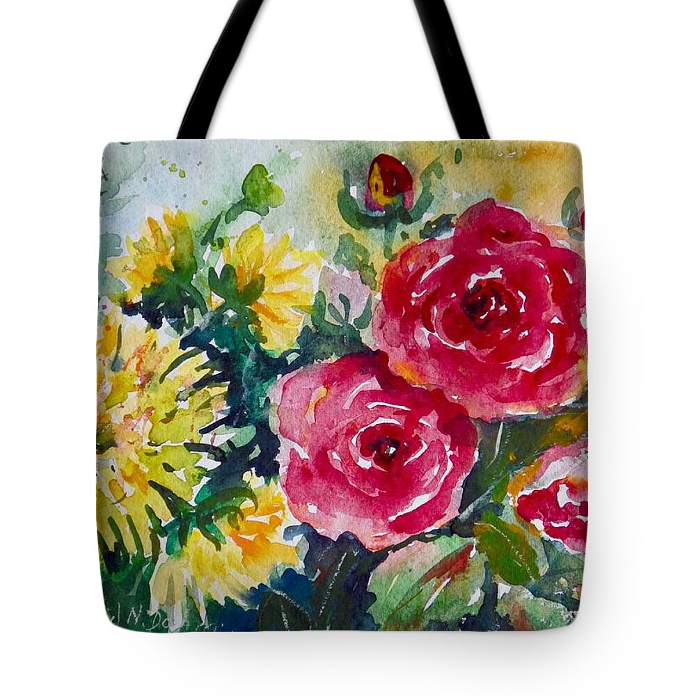 Flowers Tote Bag featuring the painting Watercolor Series No. 212 by Ingrid Dohm