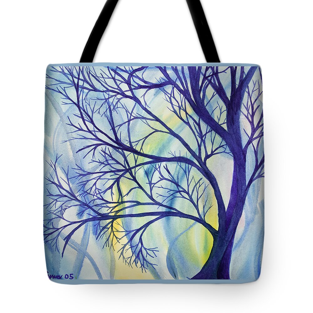 Art Tote Bag featuring the painting Watercolor - Tree Abstract by Cascade Colors