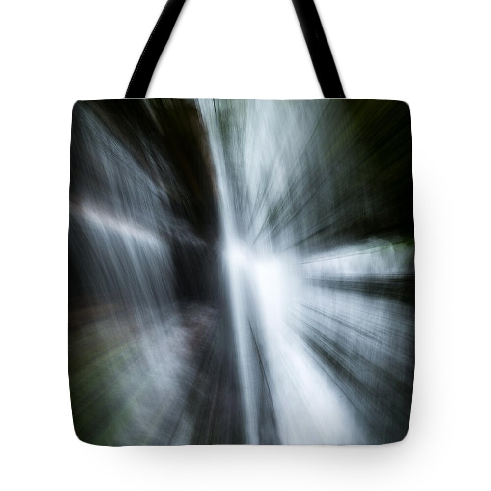 Abstract Tote Bag featuring the photograph Waterfall Abstract by Chris McKenna