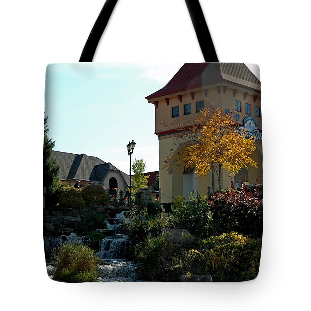 Usa Tote Bag featuring the photograph Waterfall Frankenmuth Mich by LeeAnn McLaneGoetz McLaneGoetzStudioLLCcom