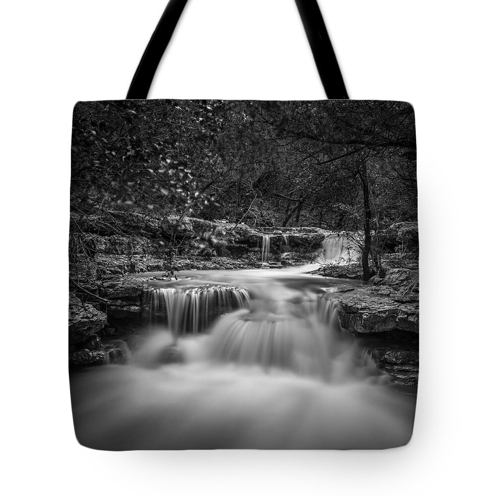 Waterfall Tote Bag featuring the photograph Waterfall in Austin Texas - Square by Todd Aaron