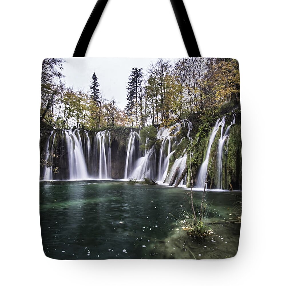 Plitvice Lakes National Park Tote Bag featuring the photograph Waterfalls in Croatia by Sven Brogren