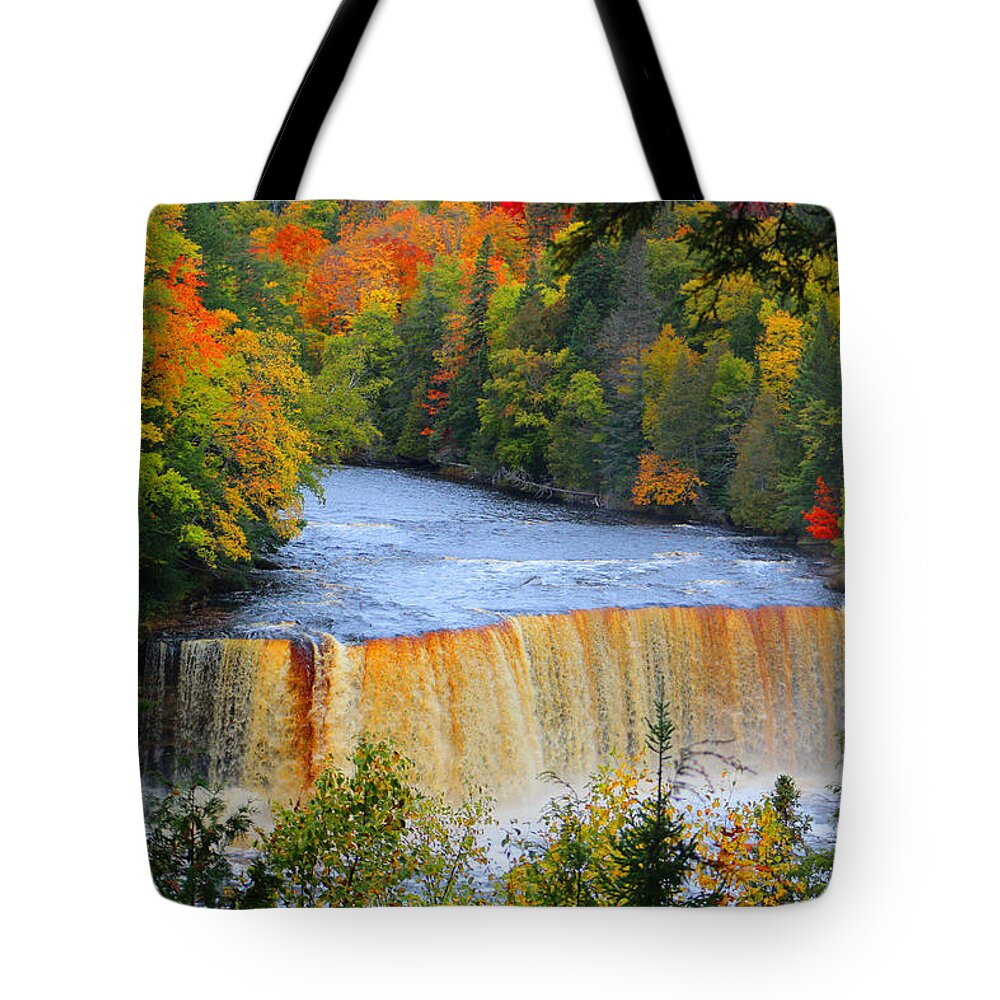 Tahquamenon Falls Tote Bag featuring the photograph Waterfalls of Michigan by Michael Rucker