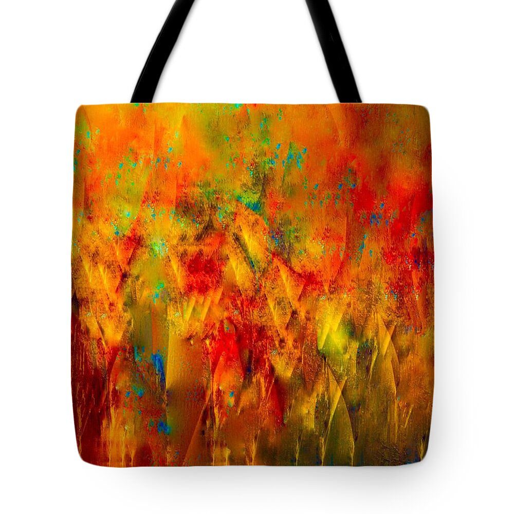 Painting-abstract Tote Bag featuring the painting Watermelon Fiesta by Catalina Walker