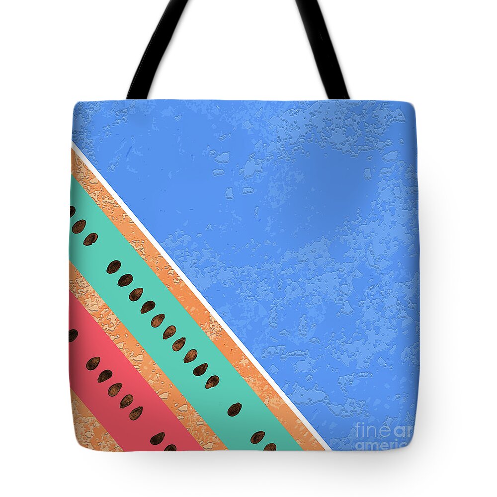Blue Tote Bag featuring the digital art Watermelon Seed Abstract by Melissa A Benson