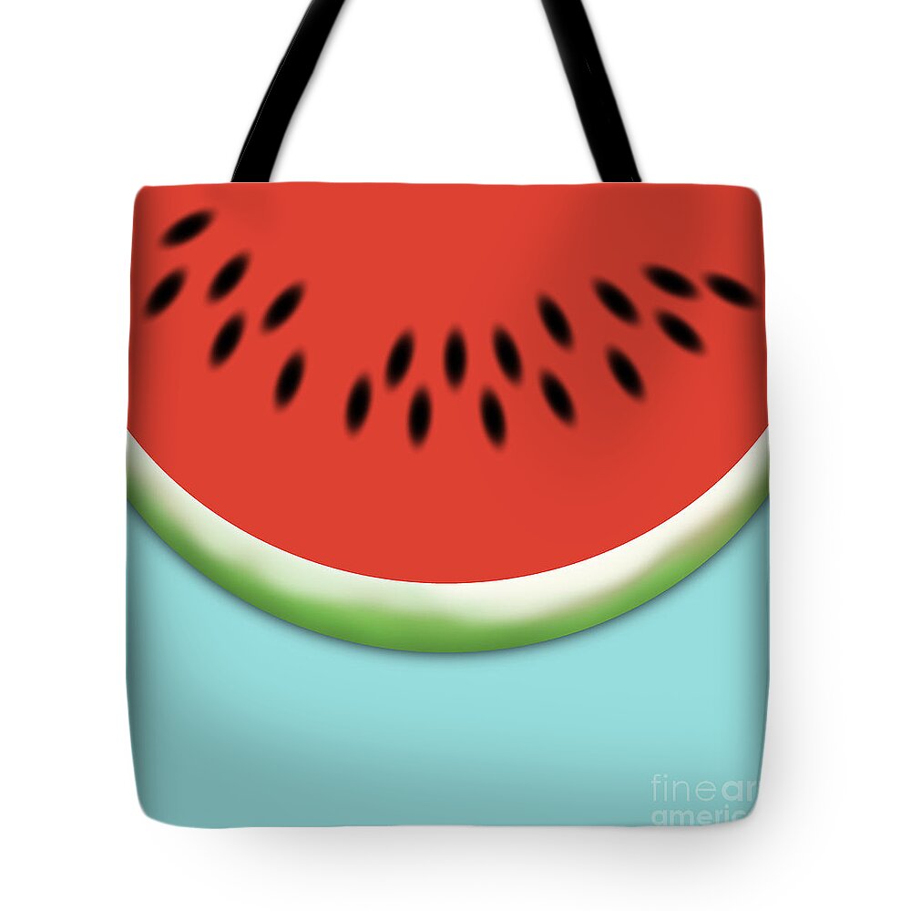 Minimalism Tote Bag featuring the digital art Watermelon Slice by Jason Freedman