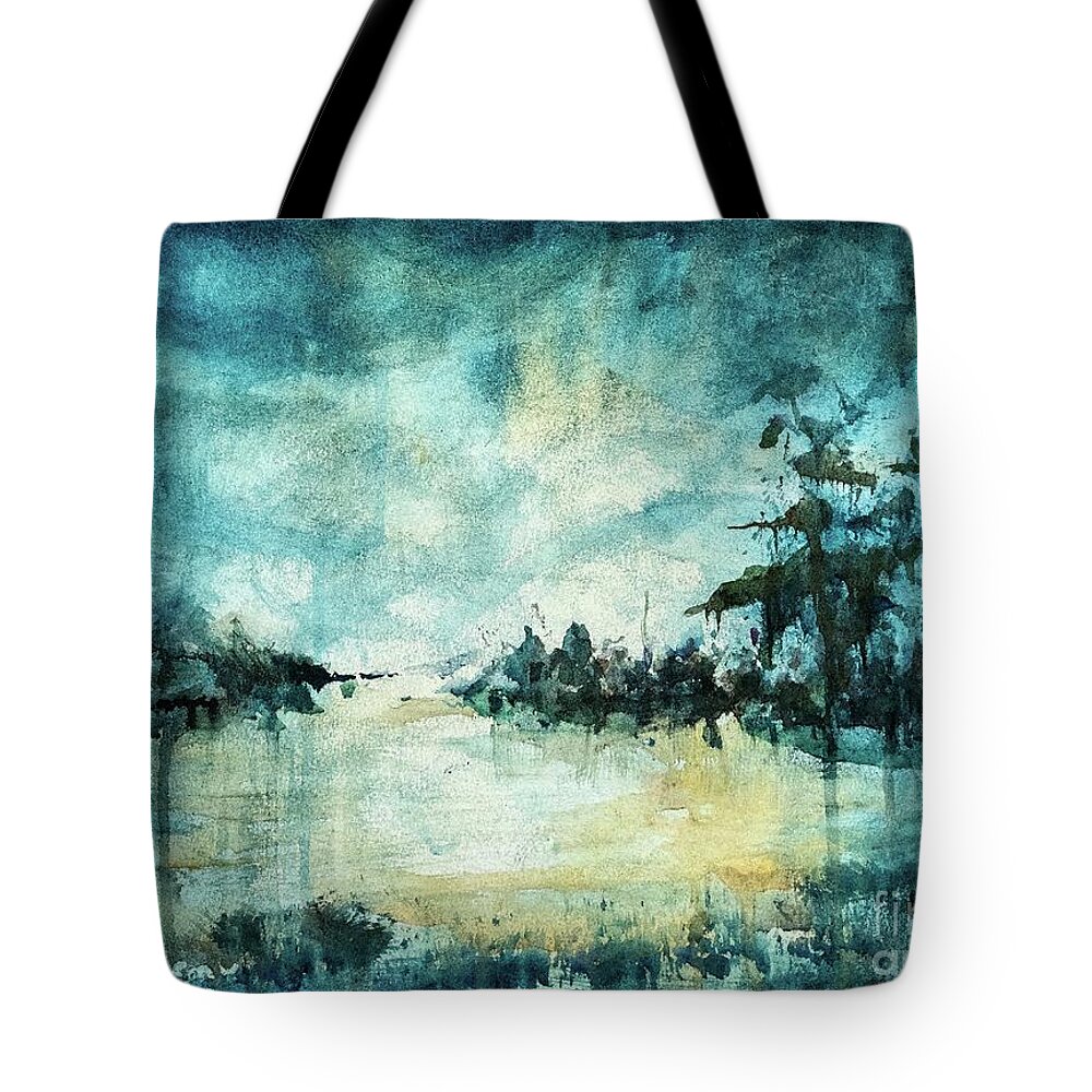 Watercolor Tote Bag featuring the painting Watery SinkHole by Francelle Theriot