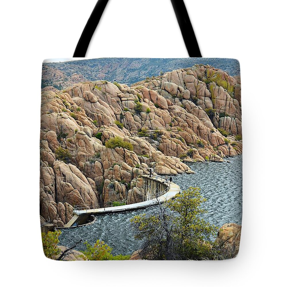 Photograph Tote Bag featuring the photograph Watson Lake Dam by Richard Gehlbach