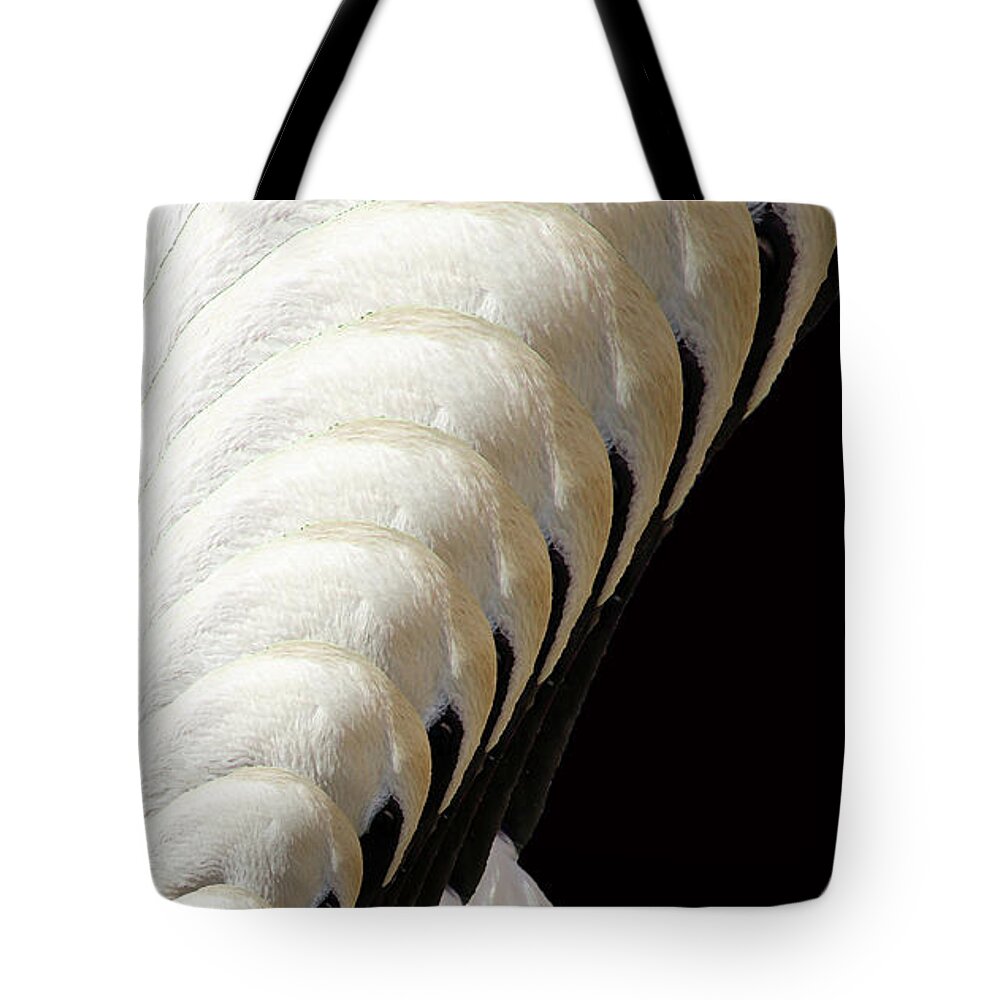 Swans Tote Bag featuring the digital art Wave of swans in black by Eric Curtin
