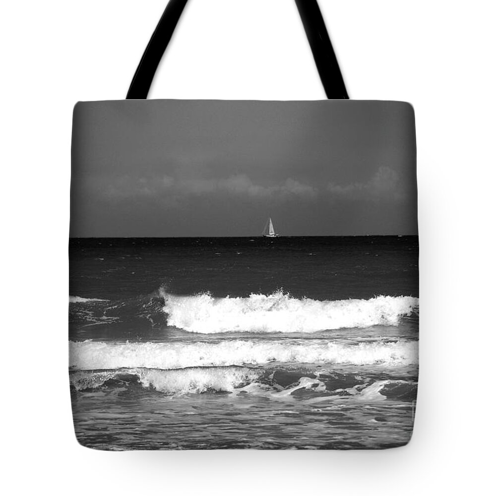 Waves Tote Bag featuring the photograph Waves 4 in BW by Susanne Van Hulst