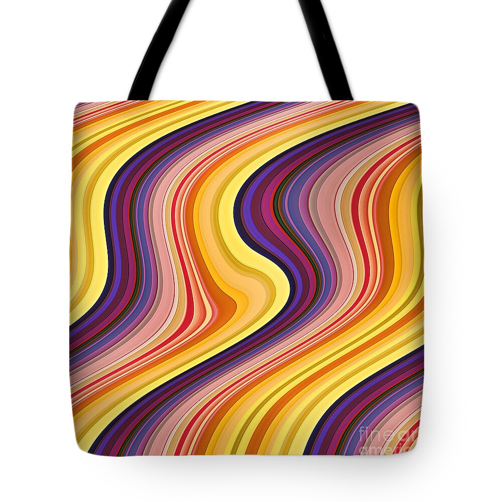 Gabriele Pomykaj Tote Bag featuring the digital art Wavy Stripes 2 by Gabriele Pomykaj