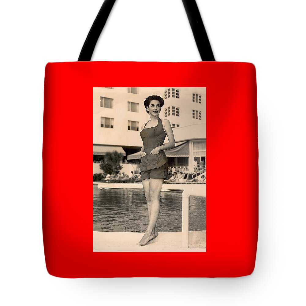 Woman Tote Bag featuring the photograph Way Back Then at the Fontainebleau in Miami Beach by Matthew Bamberg