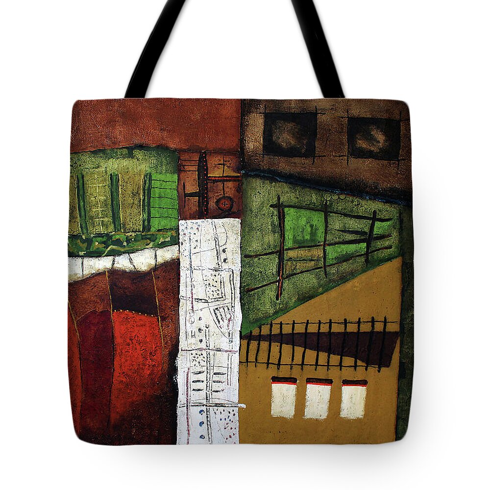 African Tote Bag featuring the painting Way Home by Michael Nene