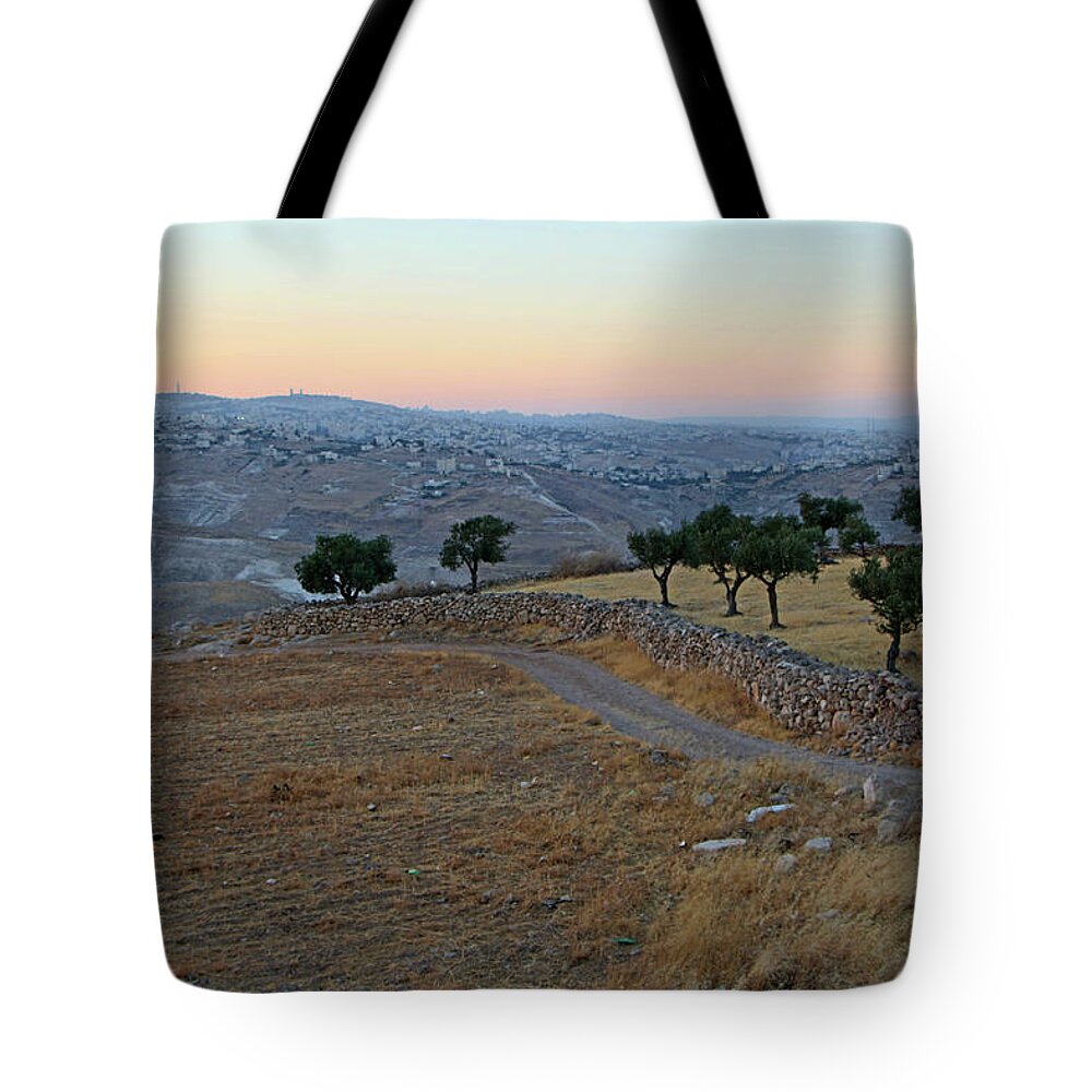 Bethlehem Fields Tote Bag featuring the photograph Way to Jerusalem by Munir Alawi