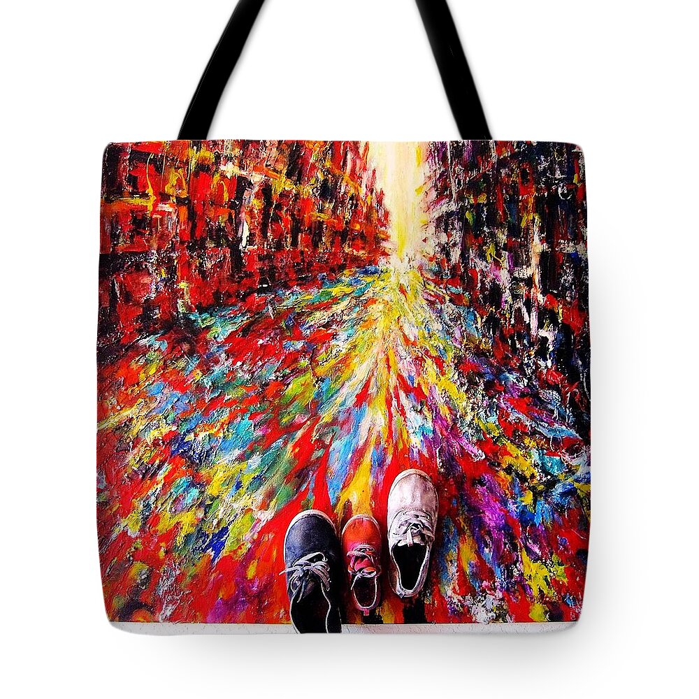 Energy Art Tote Bag featuring the painting We Can Do It by Helen Kagan