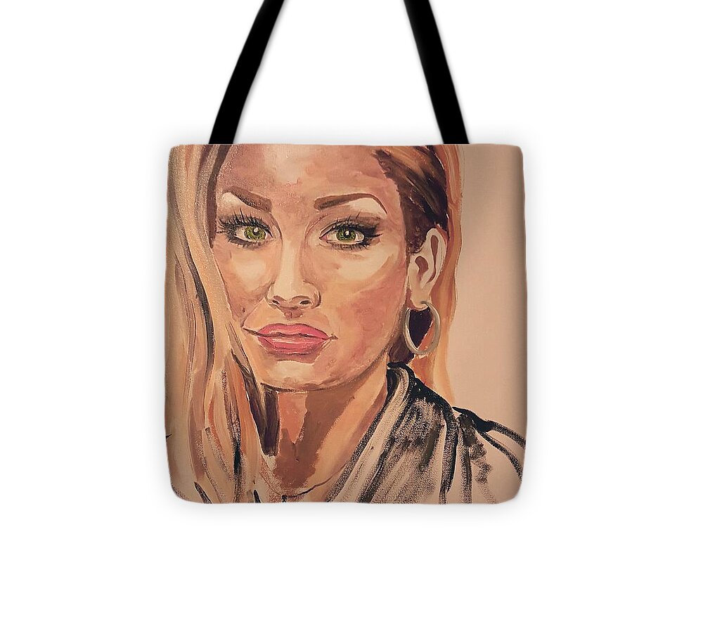 Self Portrait Tote Bag featuring the painting Weaselwise by Alexandria Weaselwise Busen