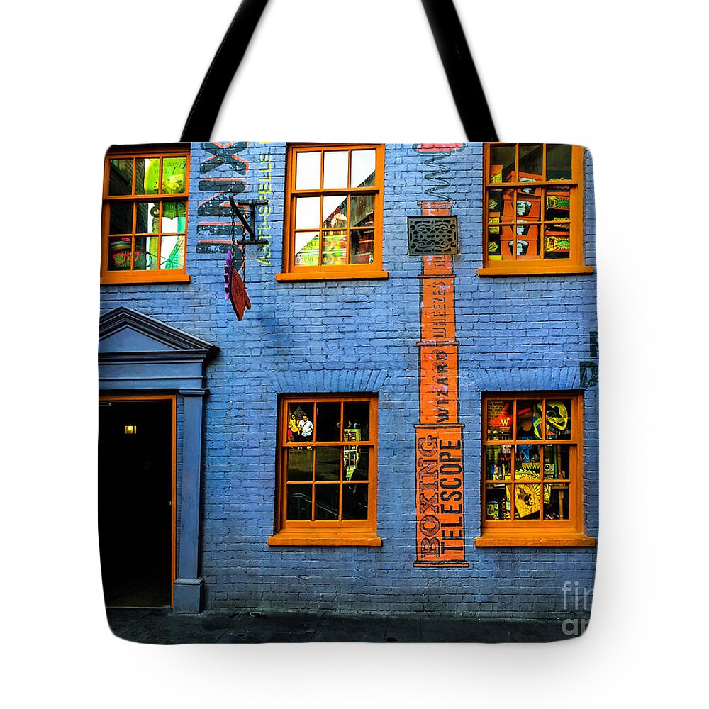 Weasleys Tote Bag featuring the photograph Weasleys Joke Shop by Gary Keesler