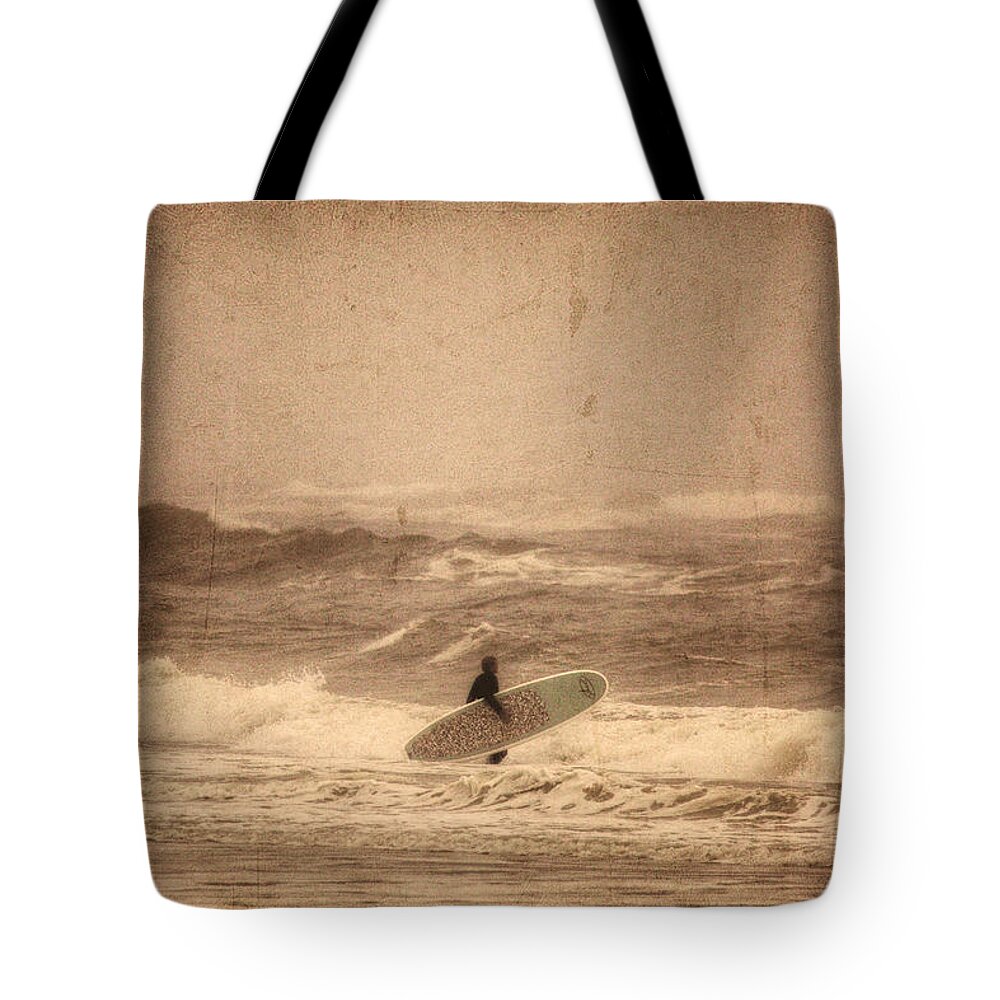 Surf Tote Bag featuring the photograph Weather or not by Steve Gravano