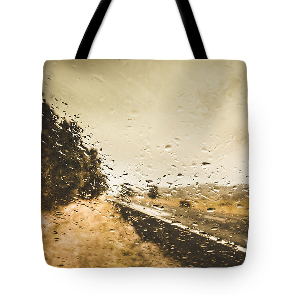 Driving Tote Bag featuring the photograph Weather roads by Jorgo Photography