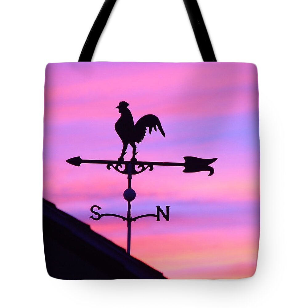 Weather Vane Tote Bag featuring the digital art Weather Vane, Wendel's Cock by Jana Russon