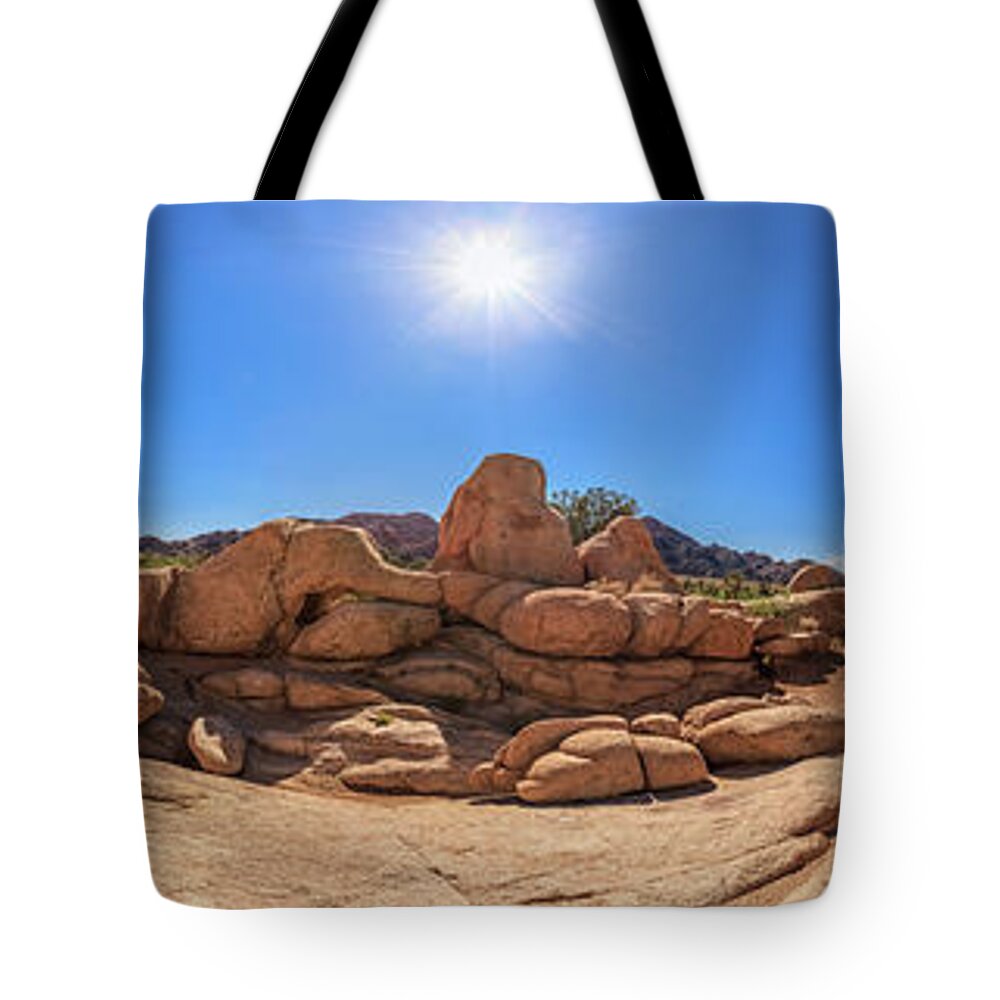 Joshua Tree Tote Bag featuring the photograph Weather Worn Rock Bowl by Scott Campbell