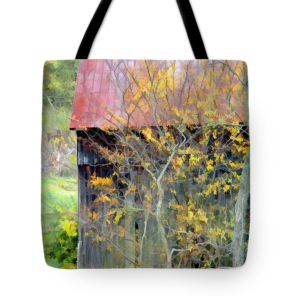 Landscape Tote Bag featuring the photograph Weathered Barn 2 by Sam Davis Johnson
