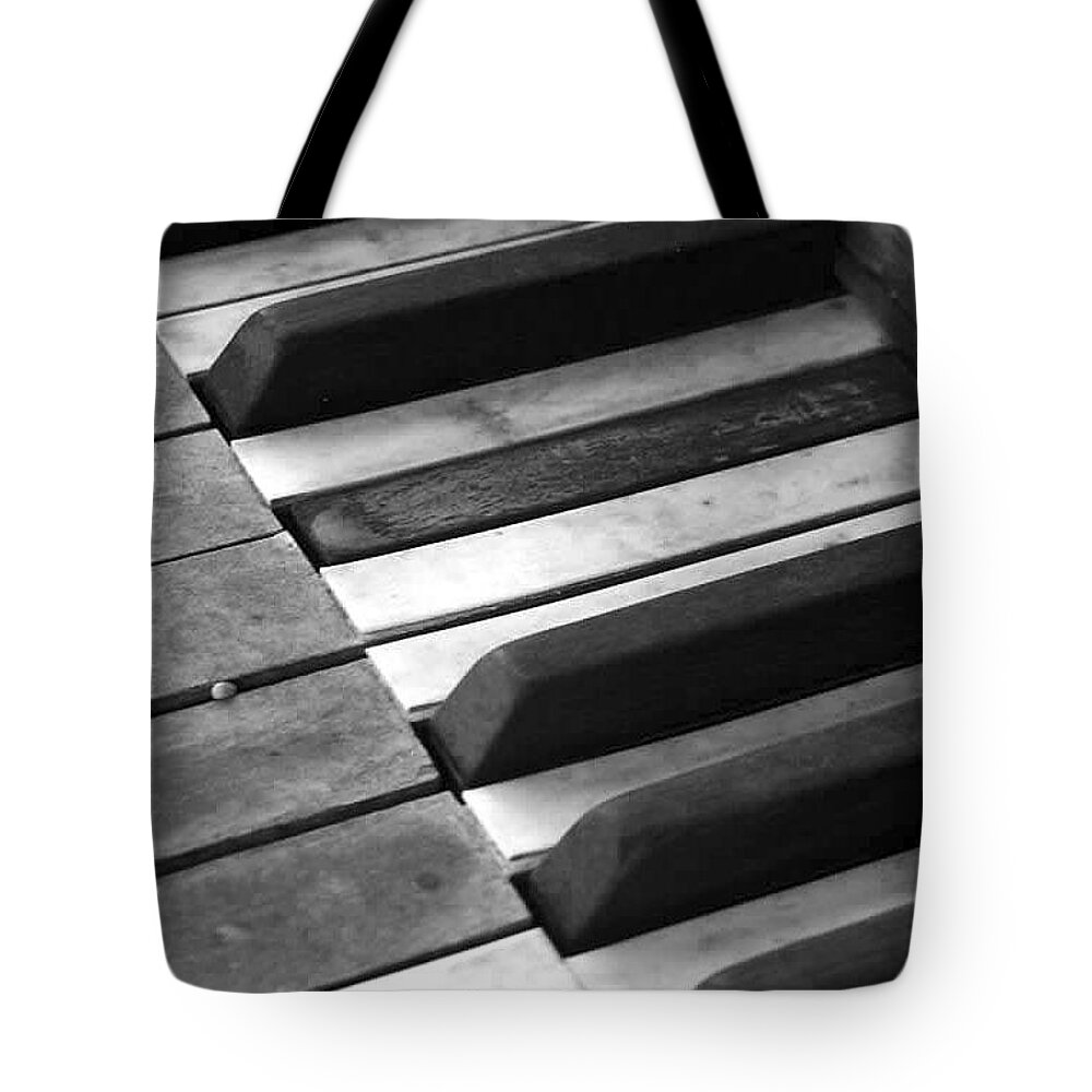 Piano Tote Bag featuring the photograph Weathered Music by Adam Vance