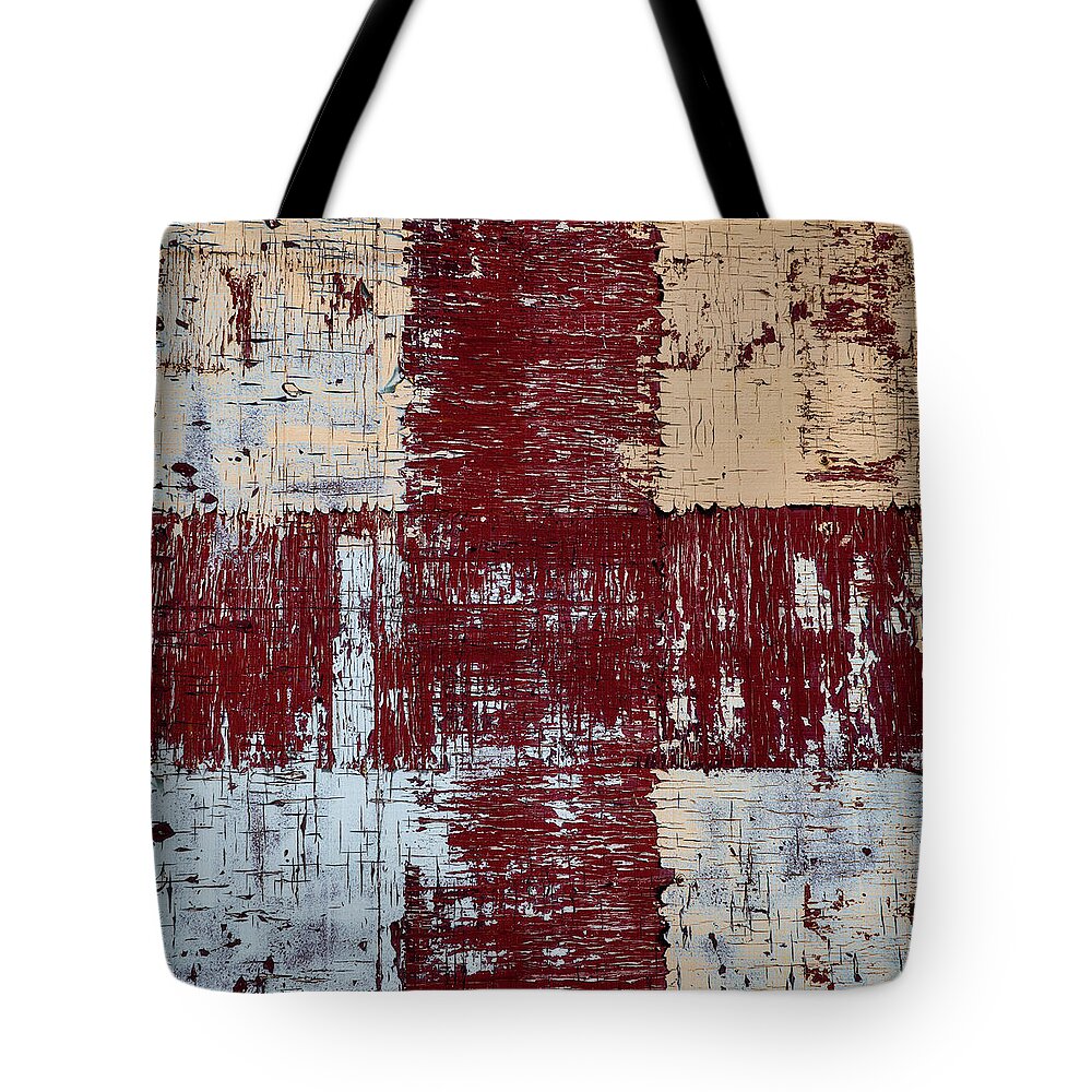 Weathered Wood Colorful Crossing Tote Bag featuring the photograph Weathered Wood Colorful Crossing 2 of 3 by Carol Leigh