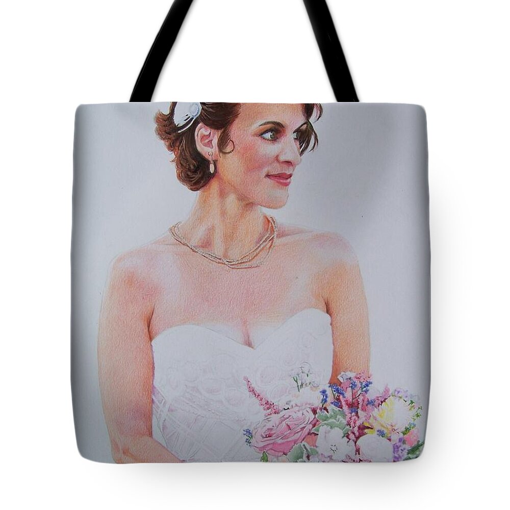 Wedding Tote Bag featuring the mixed media Wedding Day by Constance DRESCHER