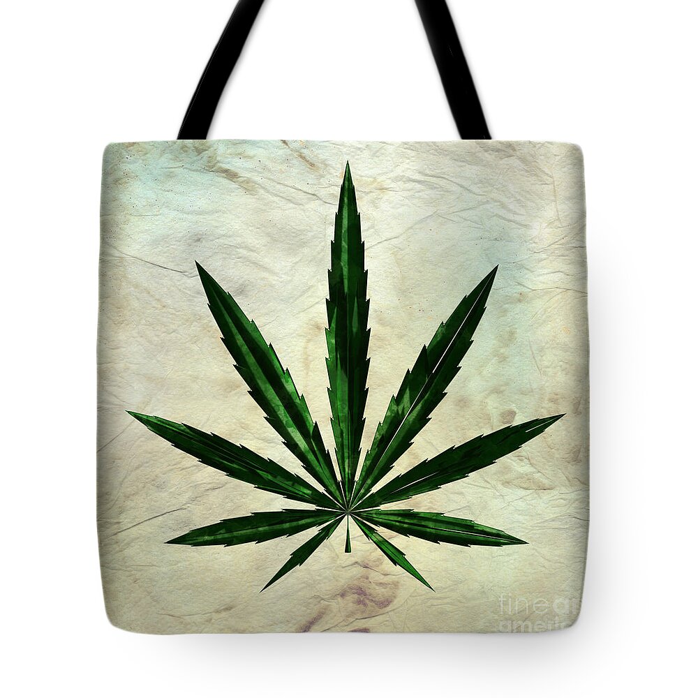 Weed Tote Bag featuring the digital art Weed, Pop Art by Mary Bassett by Esoterica Art Agency