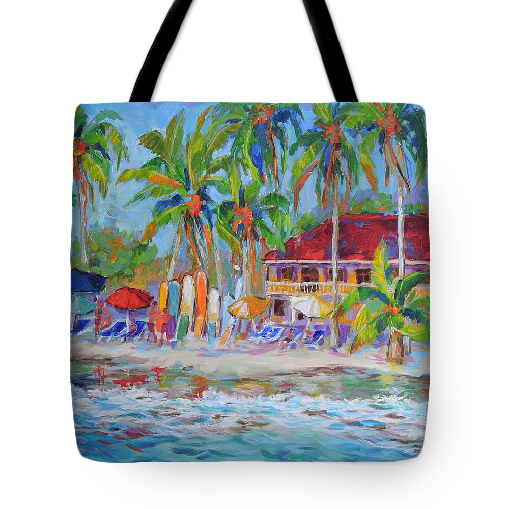 Tropical Tote Bag featuring the painting Weekend Escape by Jyotika Shroff