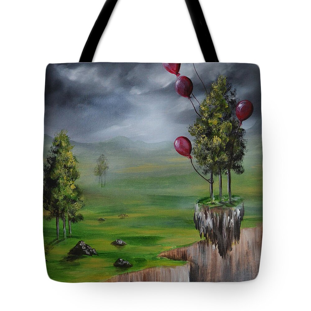 Lachri Tote Bag featuring the painting Weightless by Lachri