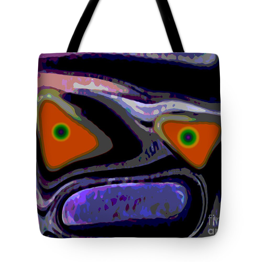 Face Tote Bag featuring the digital art Weird by Tom Hubbard