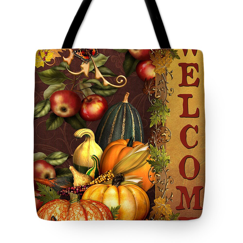 Acrylic Painting Tote Bag featuring the painting Welcome Fall-JP3576 by Jean Plout