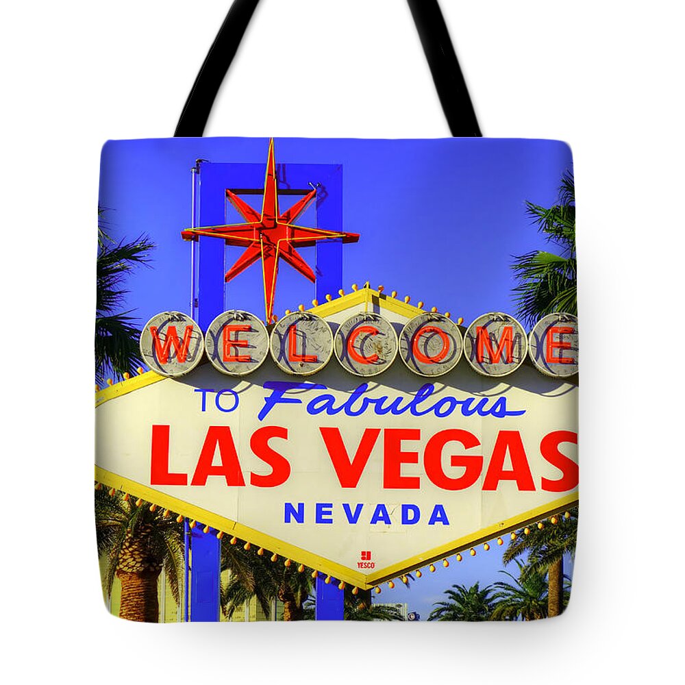 Las Vegas Tote Bag featuring the photograph Welcome To Las Vegas by Anthony Sacco