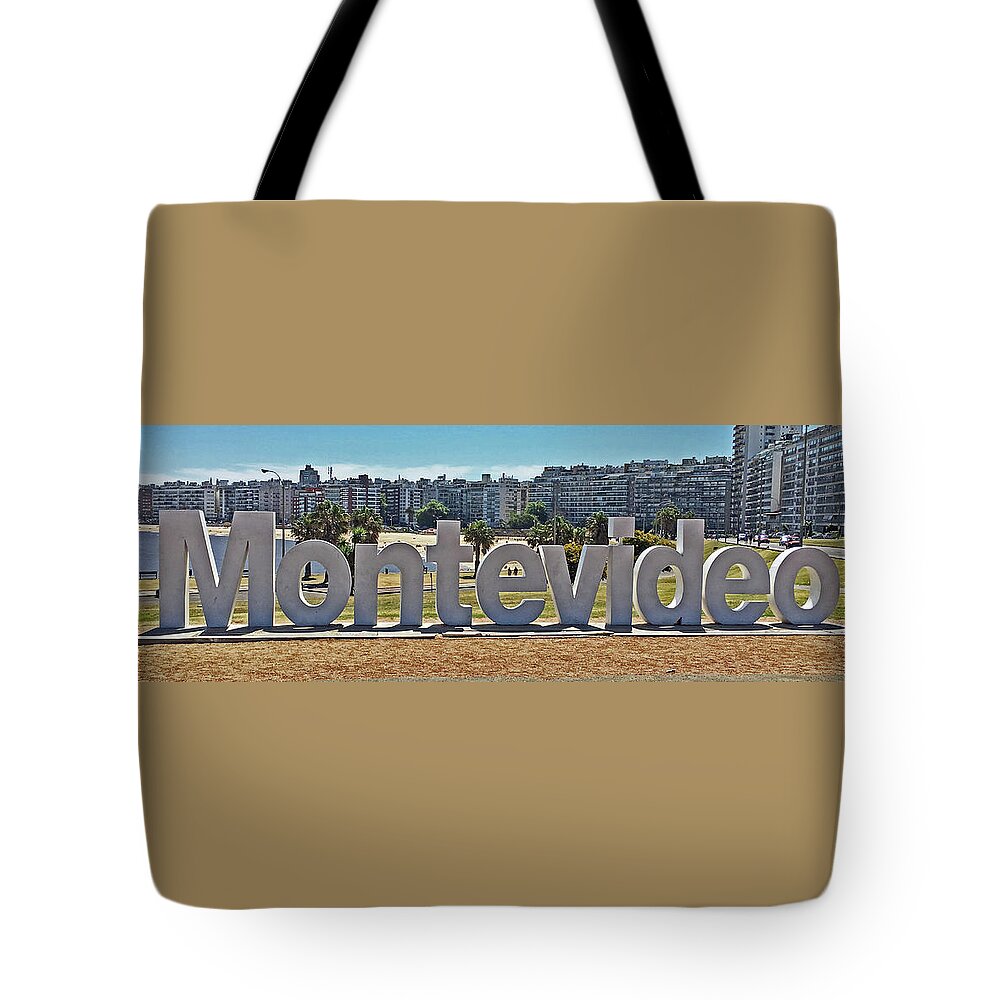 Welcome To Montevideo Tote Bag featuring the photograph Welcome to Montevideo by Sandy Taylor