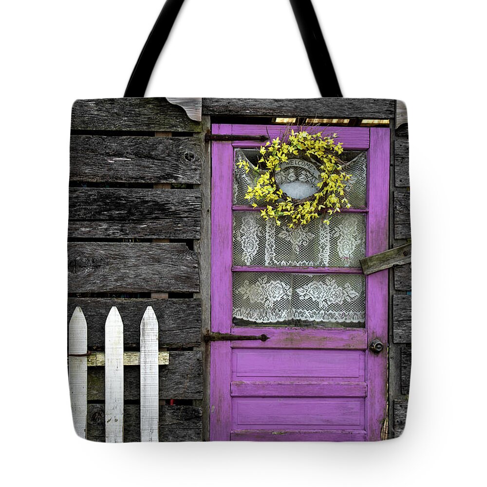 Cabin Tote Bag featuring the photograph Welcome to the Farm by Holly Ross