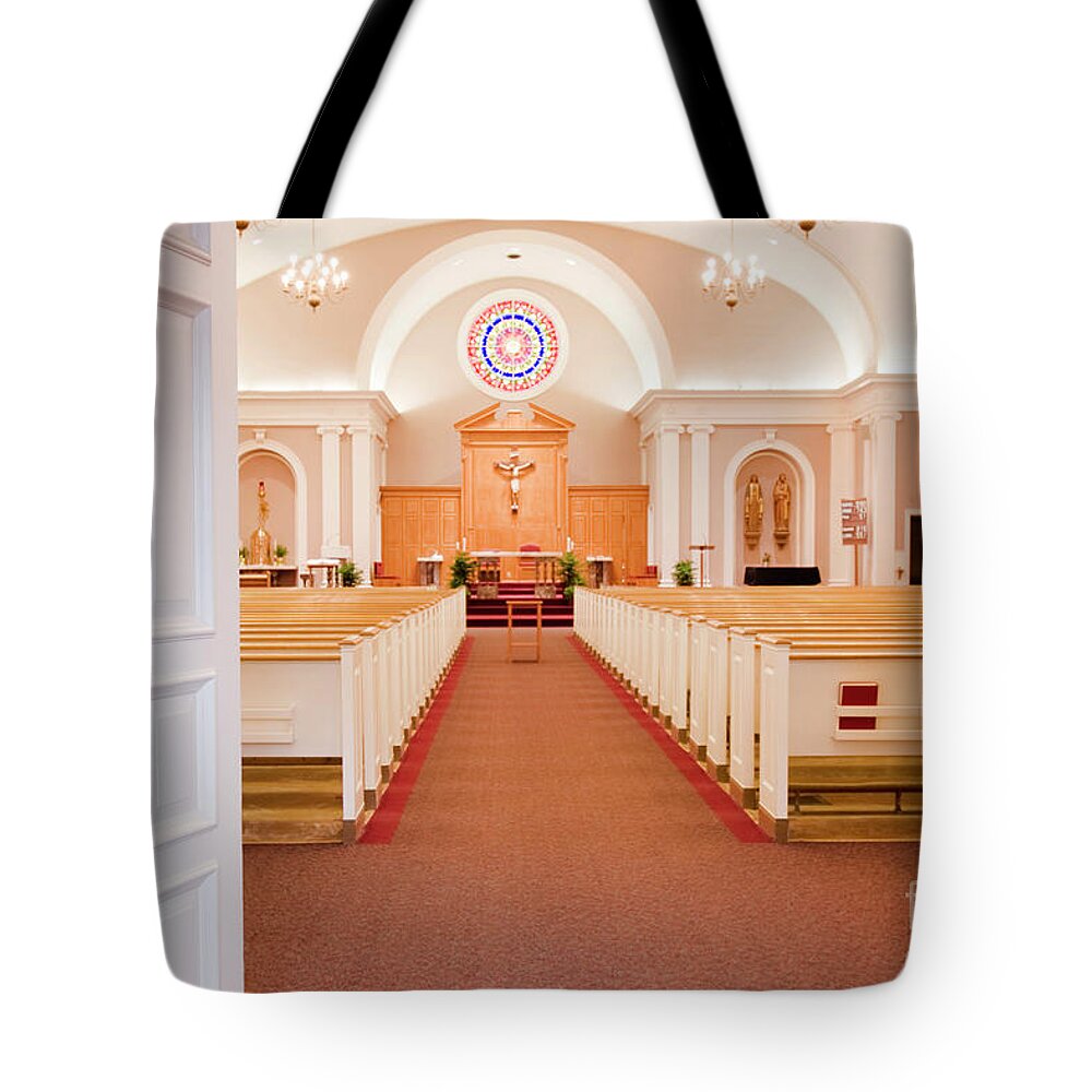 St. James Tote Bag featuring the photograph Welcome to the Lord's House by Patty Colabuono