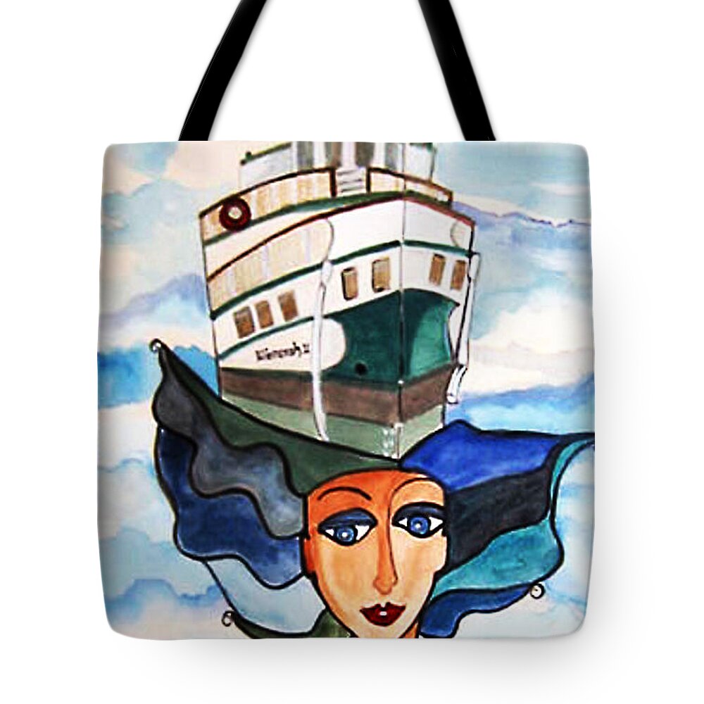 Boat Tote Bag featuring the painting Wenonah 2 by Marilyn Brooks